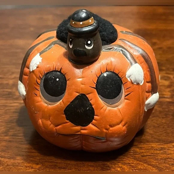 Vintage 1995 Scary Spider Pumpkin Halloween Decor - Picture 2 of 9